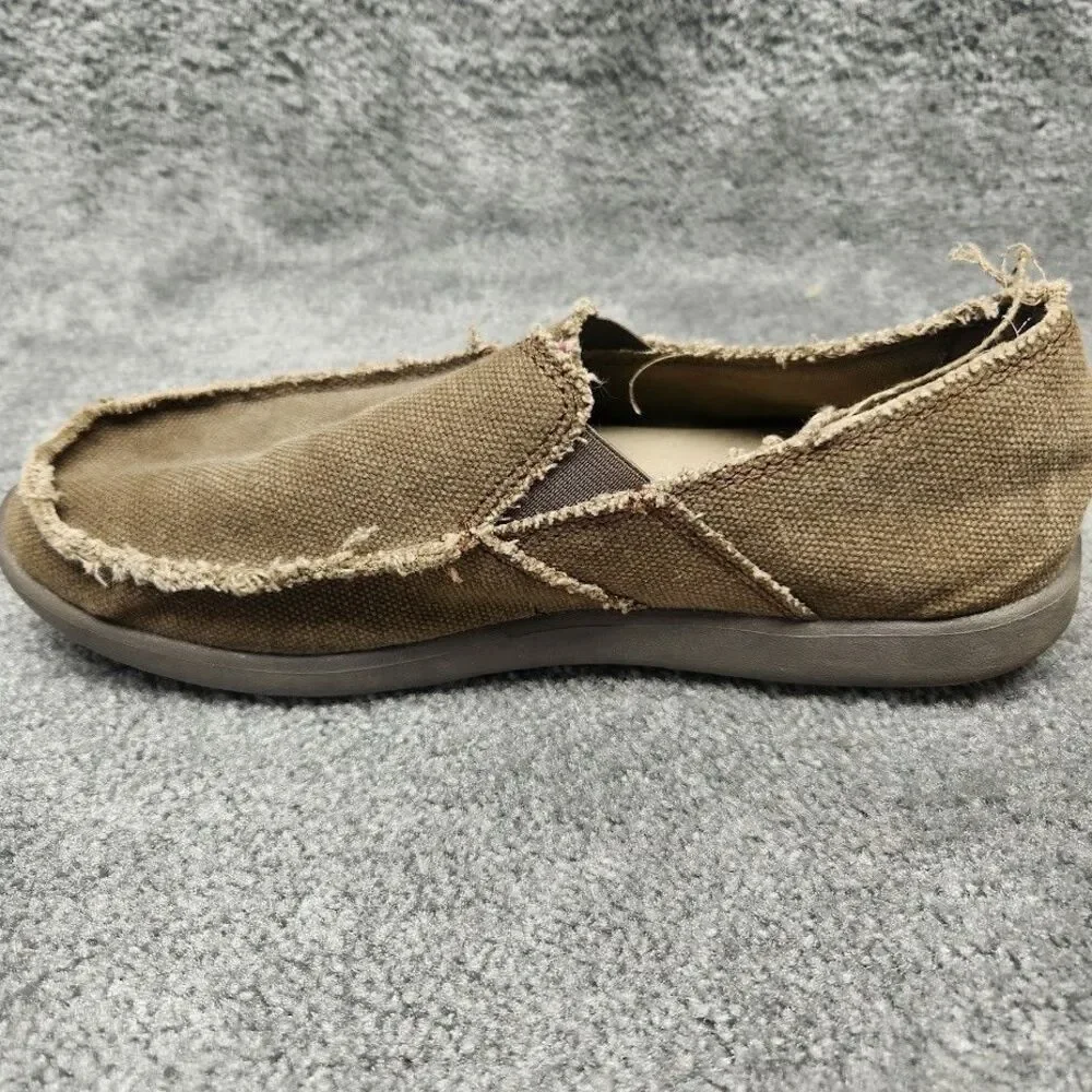 Crocs Santa Cruz Khaki Slip On Canvas Loafers Mens Size 7 Beige